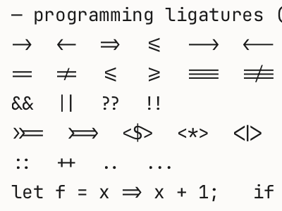 Programming ligatures